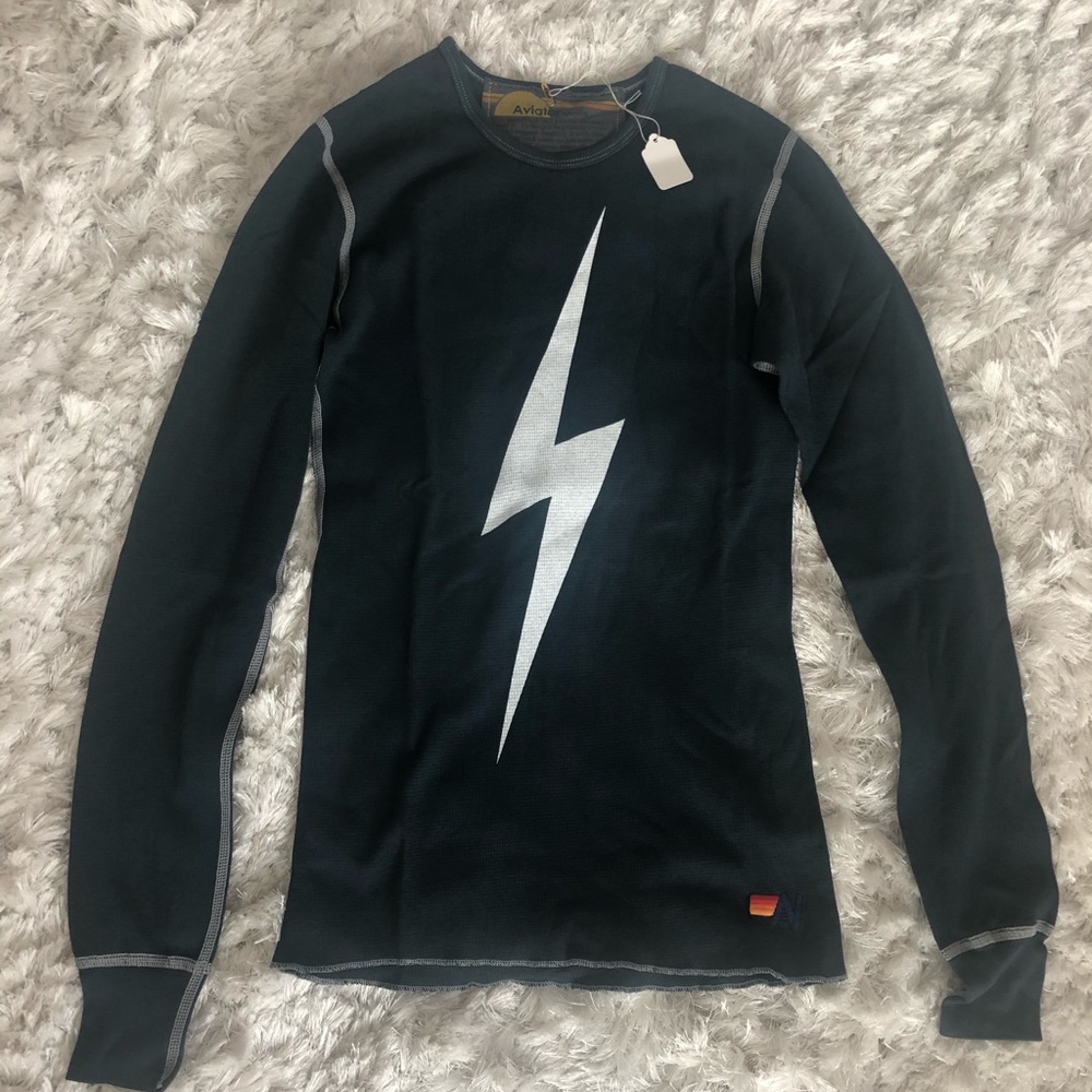 Aviator Nation Bolt Thermal Long Sleeve Charcoal
